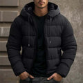 Men’s Hooded Puffer Jacket – Warm Cotton-Lined Winter Coat