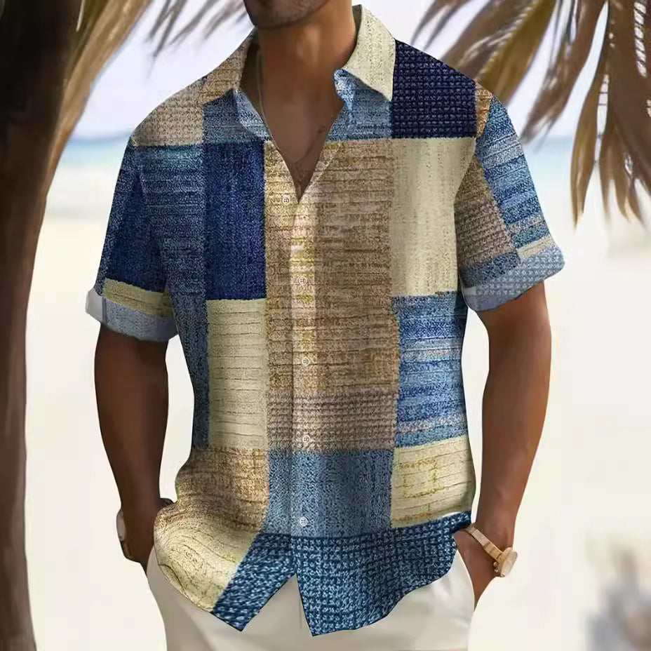 Coastal Breeze Printed Henley Shirt