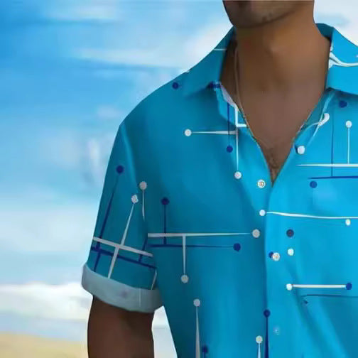 Coastal Breeze Printed Henley Shirt