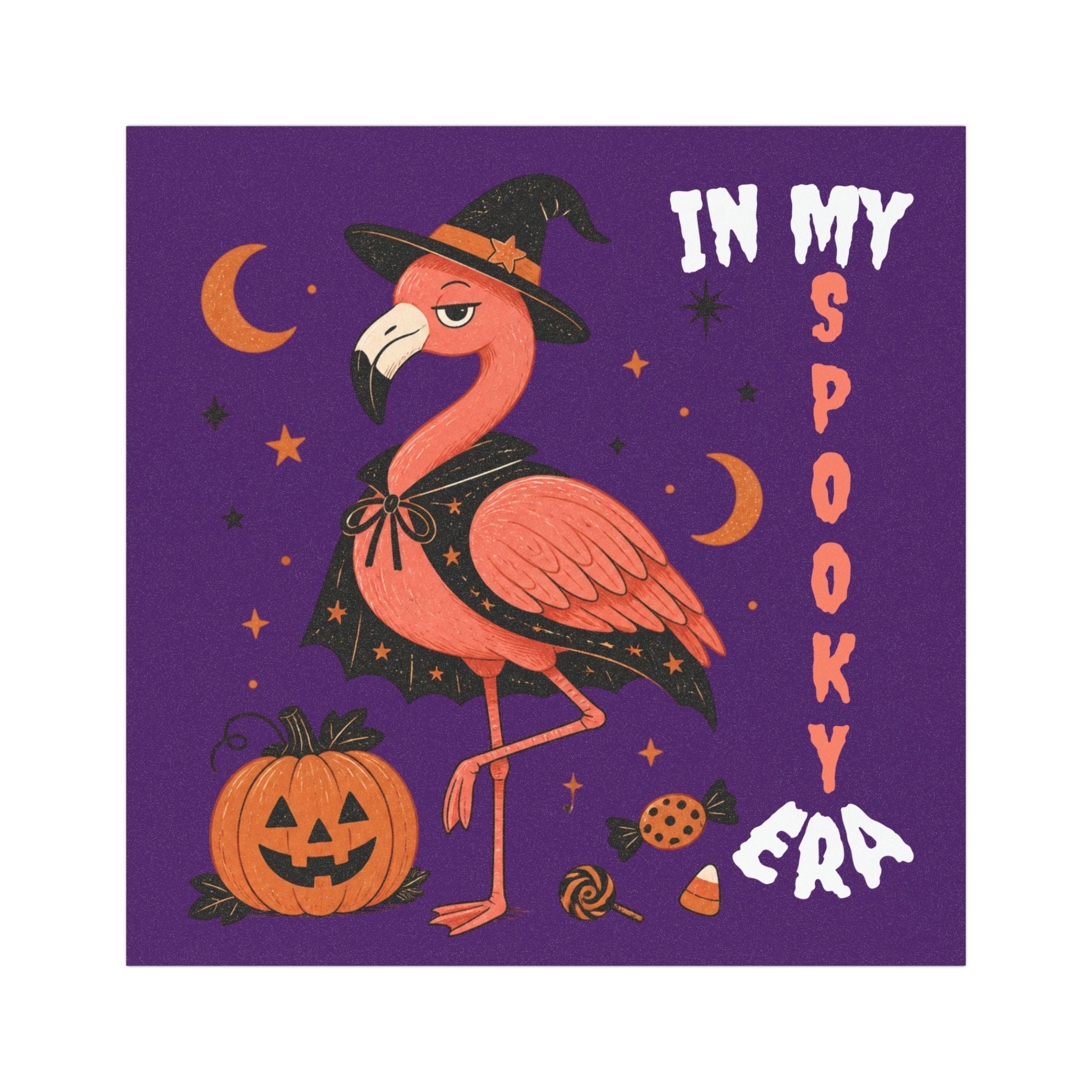 Custom Halloween Flamingo Car Magnet - "In My Spooky Era" Pumpkin & Candycorn Sticker