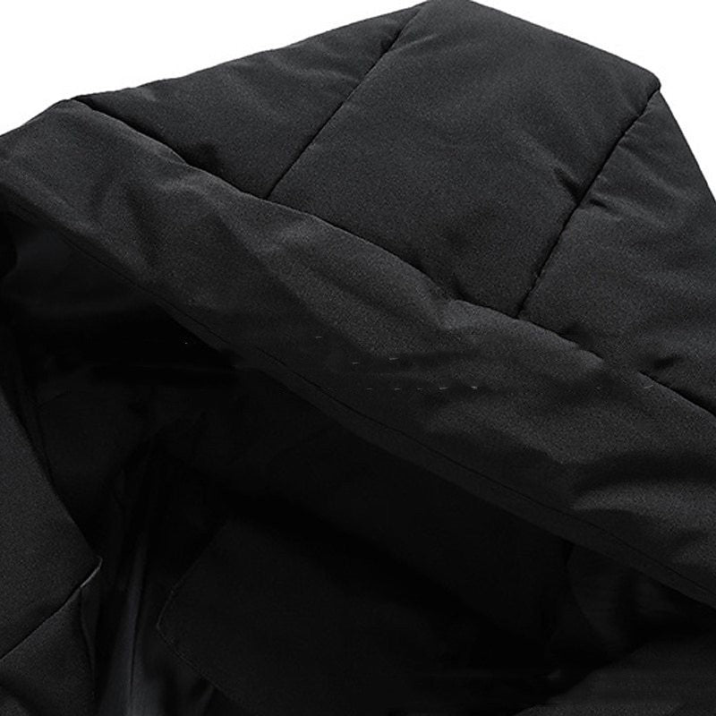 Men’s Hooded Puffer Jacket – Warm Cotton-Lined Winter Coat