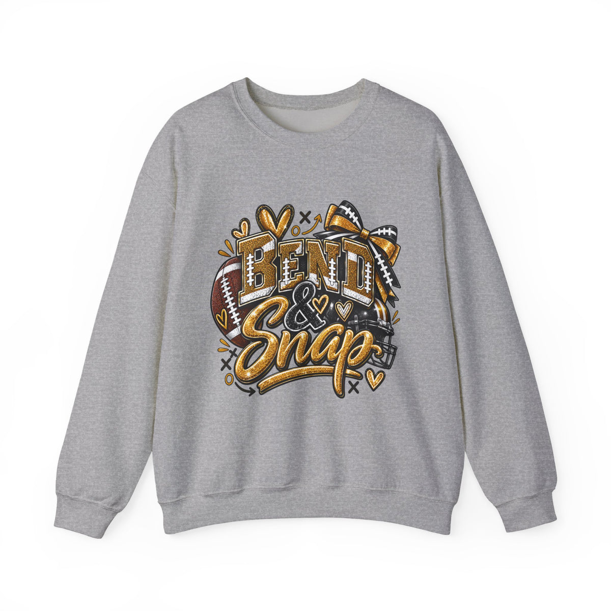Bend & Snap Crewneck Sweatshirt — Retro Cheerleader Football Design