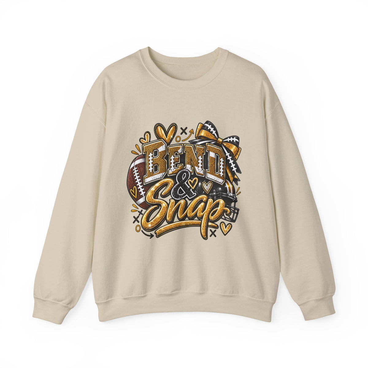 Bend & Snap Crewneck Sweatshirt — Retro Cheerleader Football Design