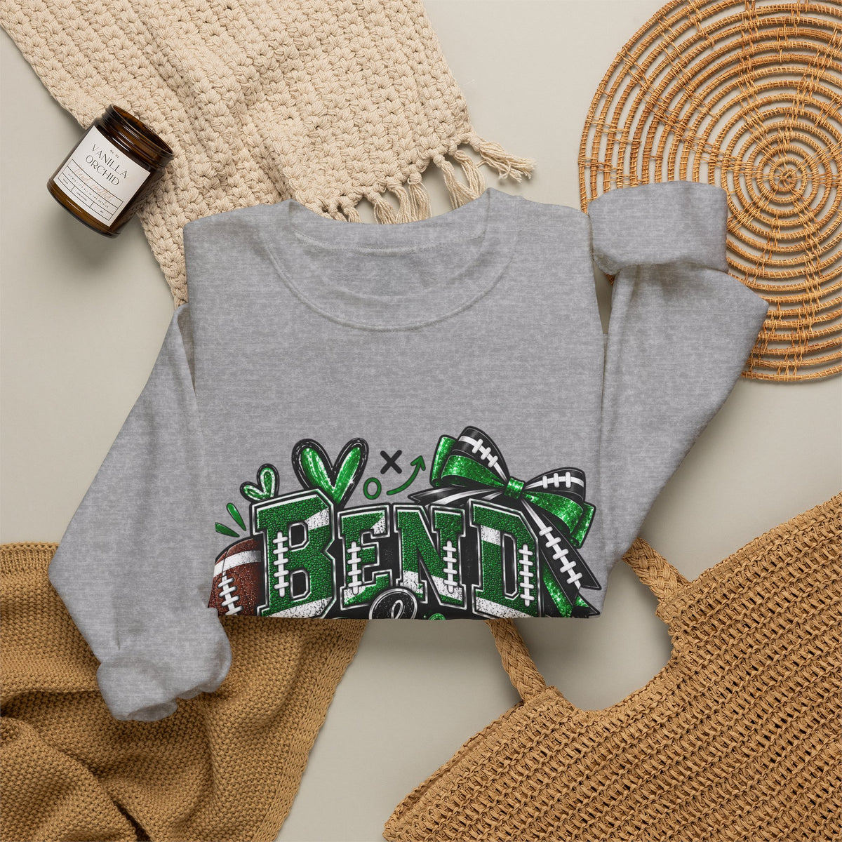 Crewneck Sweatshirt - Bend & Snap Cheerleader Football Design