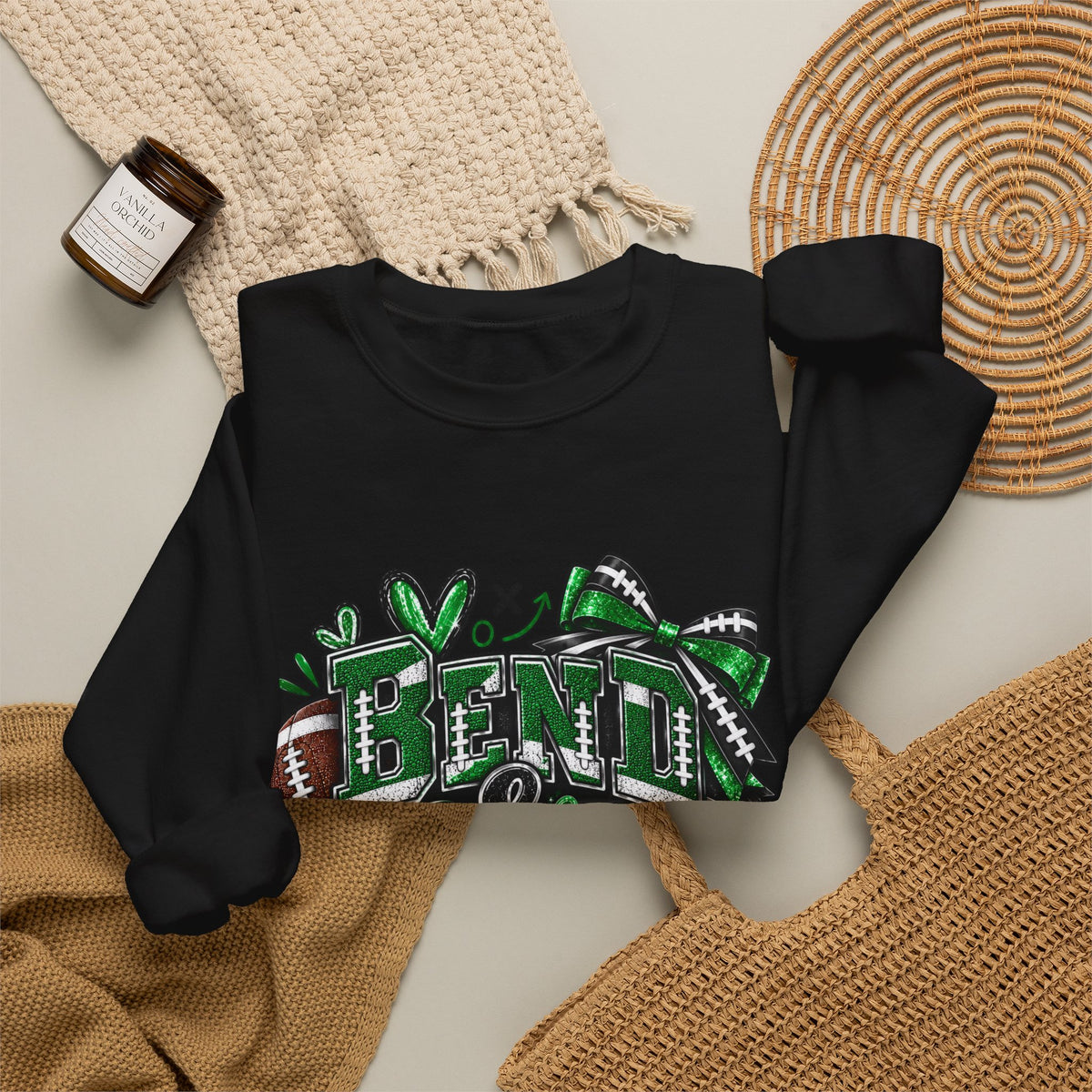 Crewneck Sweatshirt - Bend & Snap Cheerleader Football Design