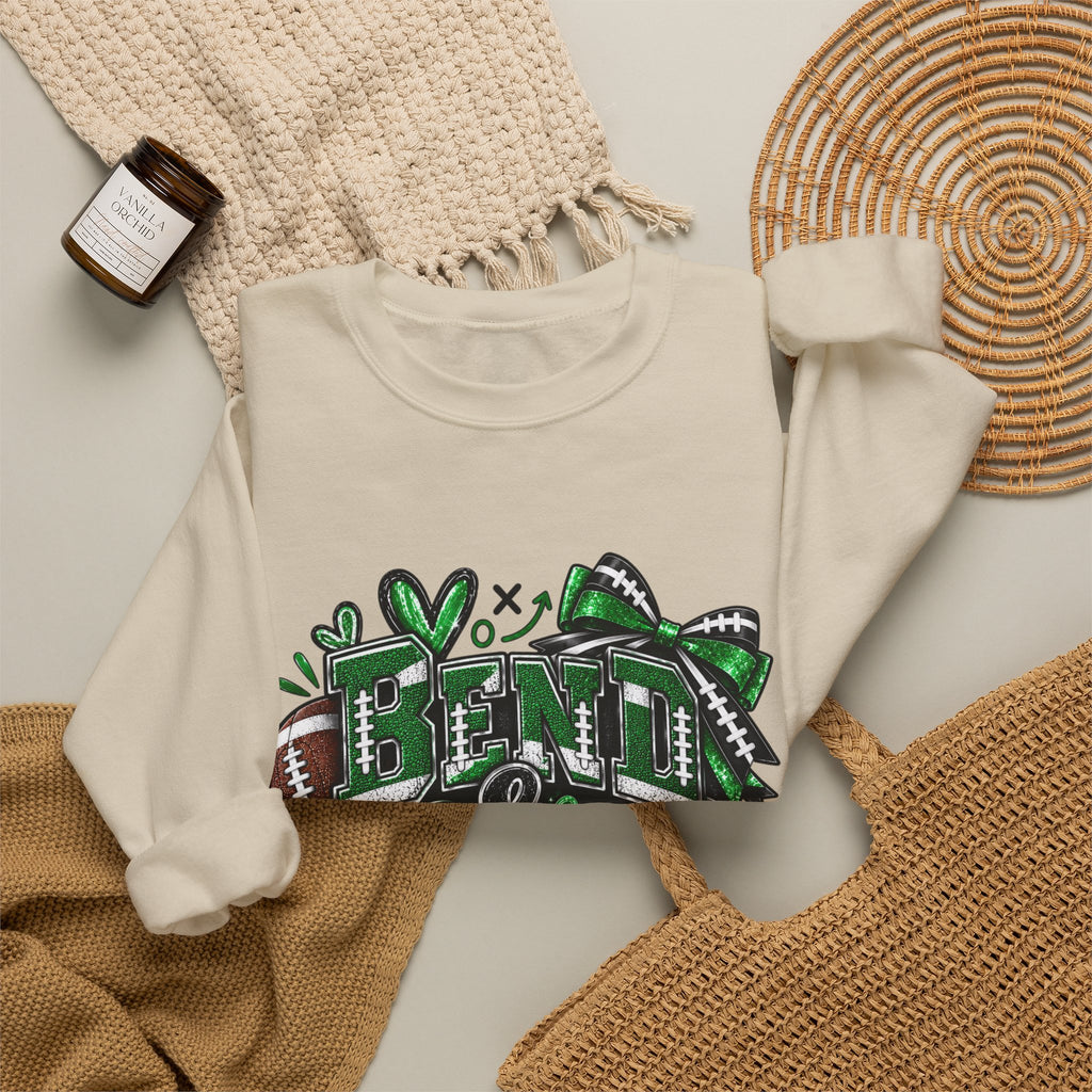 Crewneck Sweatshirt - Bend & Snap Cheerleader Football Design