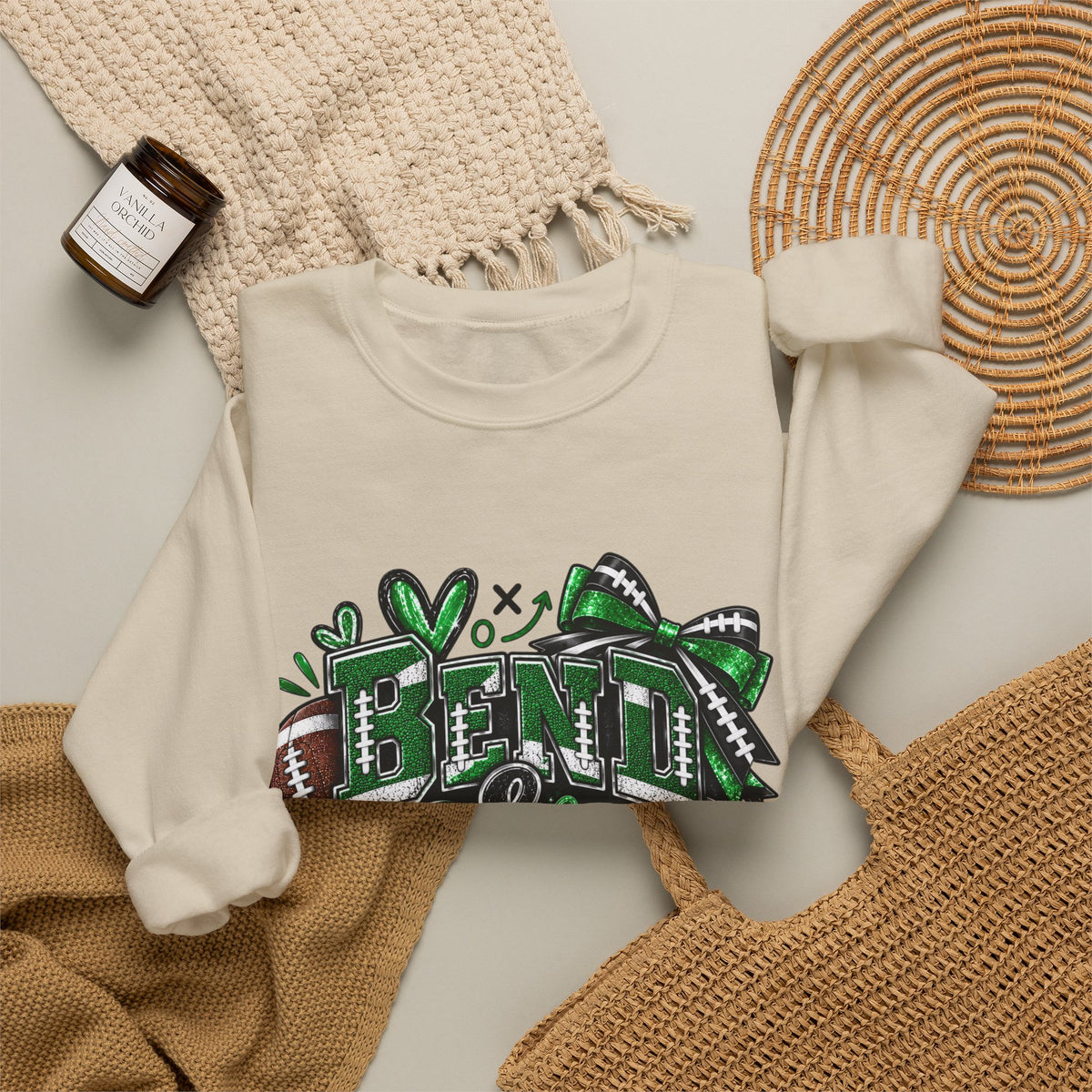 Crewneck Sweatshirt - Bend & Snap Cheerleader Football Design