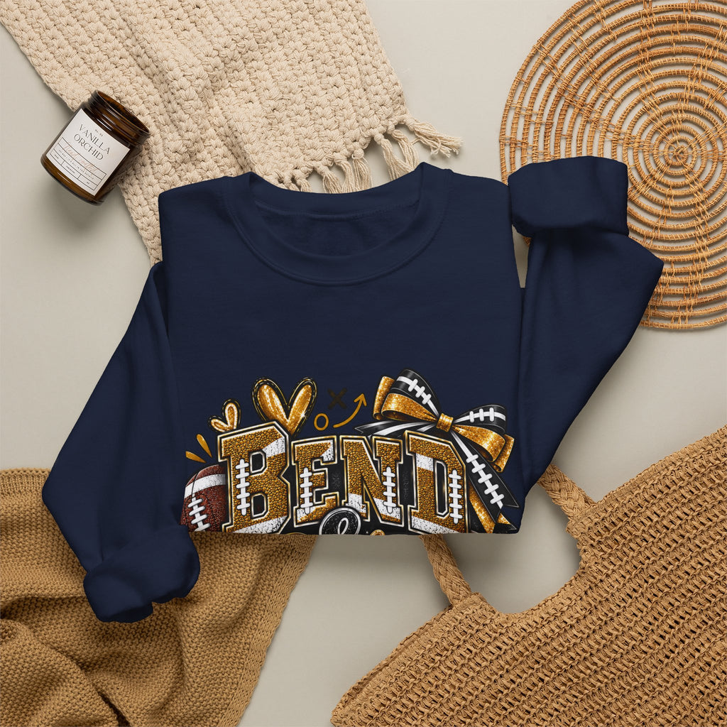 Bend & Snap Crewneck Sweatshirt — Retro Cheerleader Football Design
