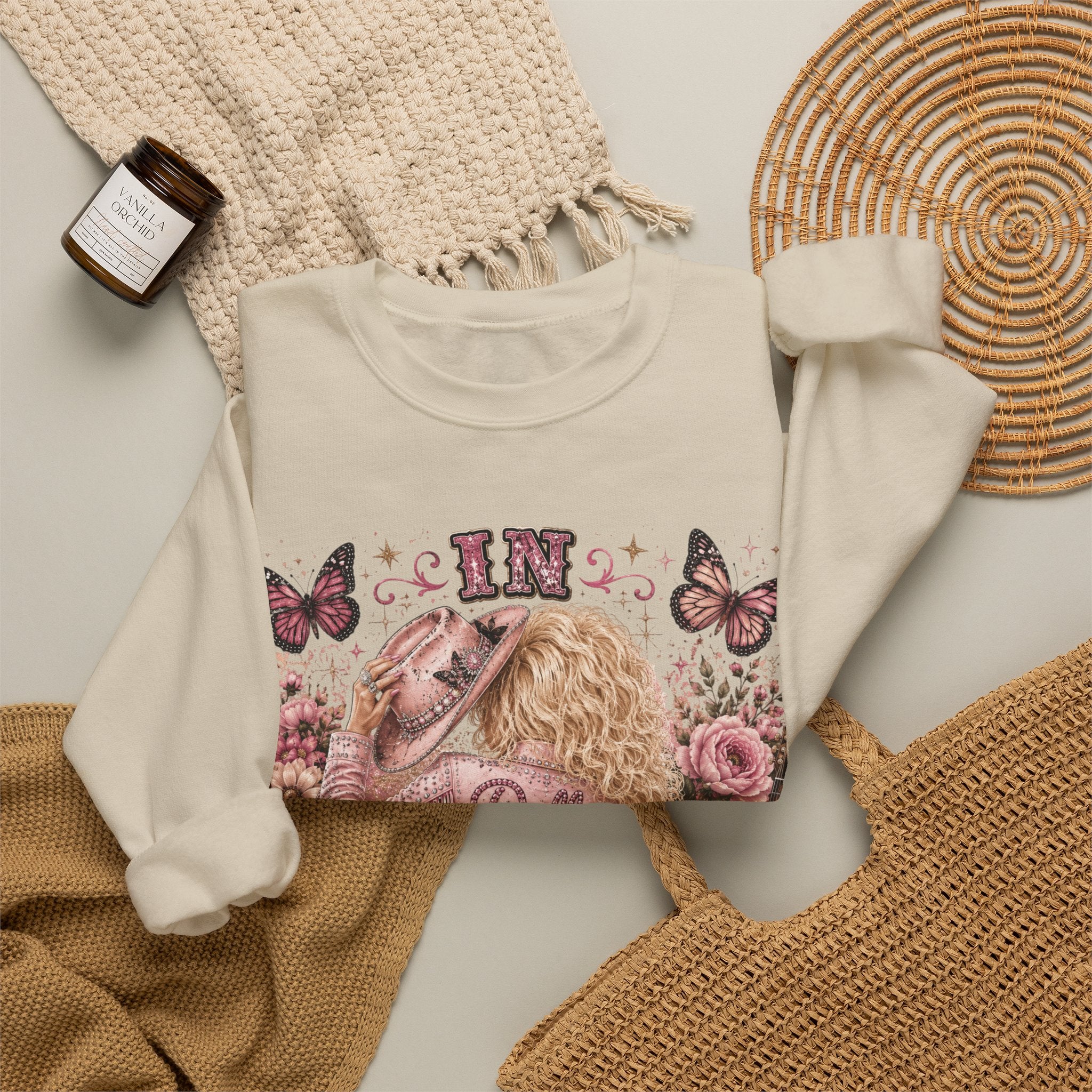 Custom Dolly We Trust Crewneck Sweatshirt