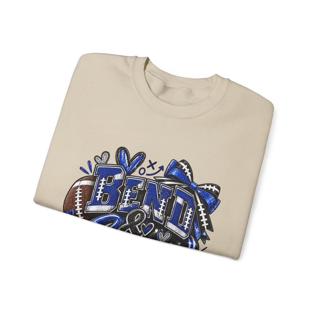 Crewneck Sweatshirt «Bent & Snaps» Football Cheer Graphic – Blue Ribbon Spirit Pullover