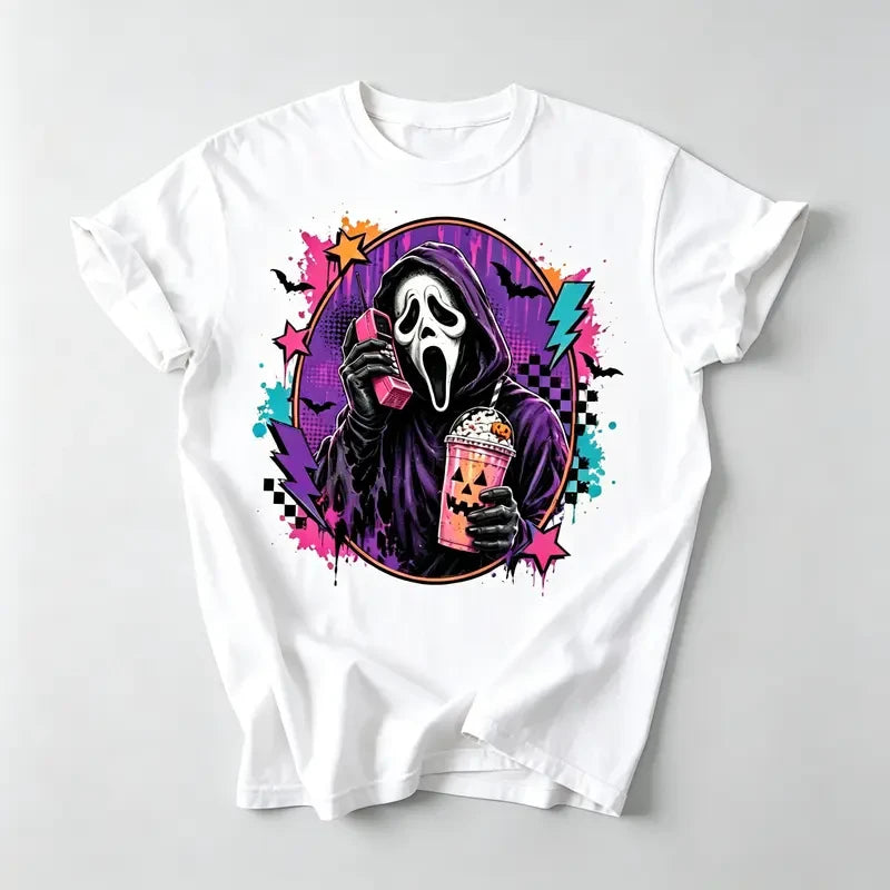 Ghostface Retro Halloween Graphic T-Shirt