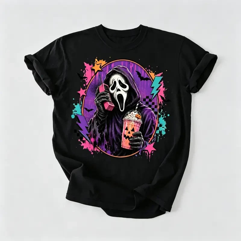 Ghostface Retro Halloween Graphic T-Shirt