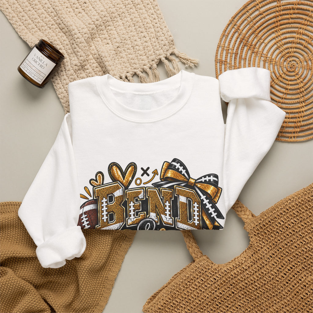 Bend & Snap Crewneck Sweatshirt — Retro Cheerleader Football Design