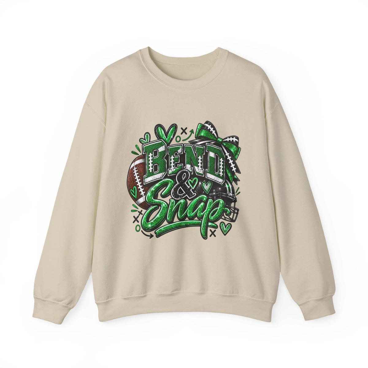 Crewneck Sweatshirt - Bend & Snap Cheerleader Football Design
