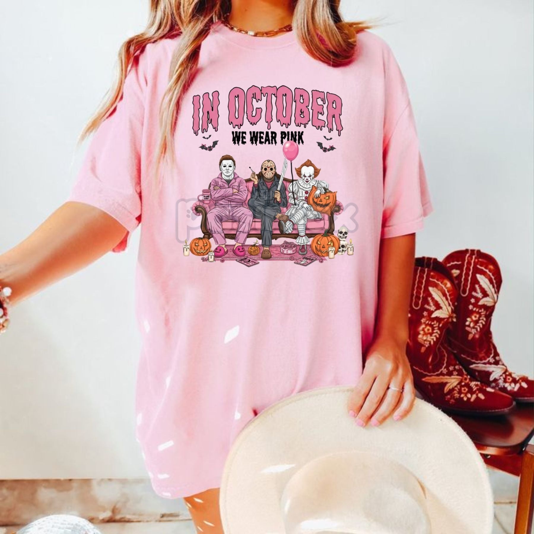 In October We Wear Pink Halloween Tee