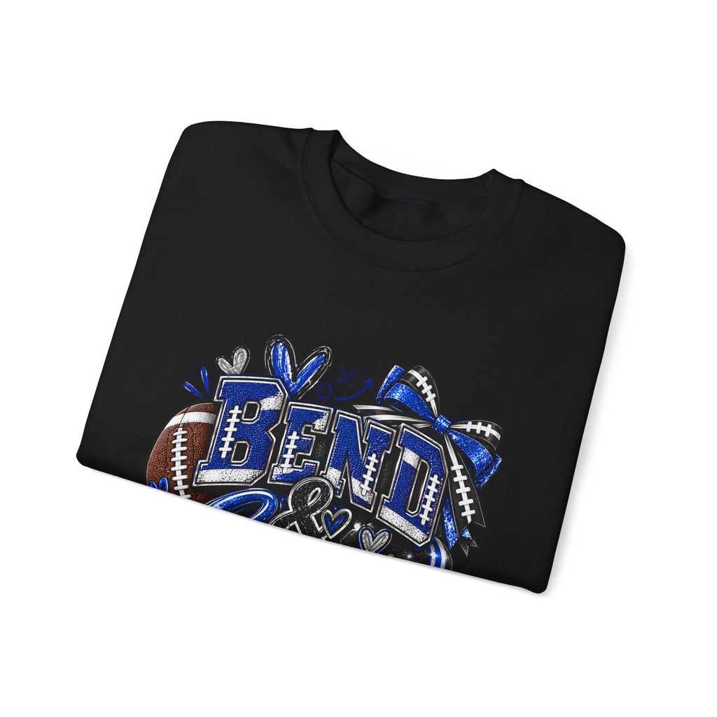 Crewneck Sweatshirt «Bent & Snaps» Football Cheer Graphic – Blue Ribbon Spirit Pullover