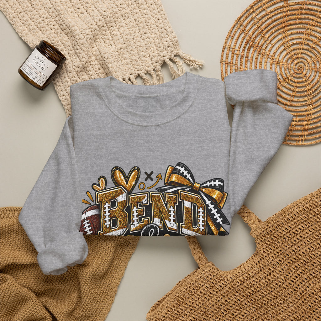 Bend & Snap Crewneck Sweatshirt — Retro Cheerleader Football Design