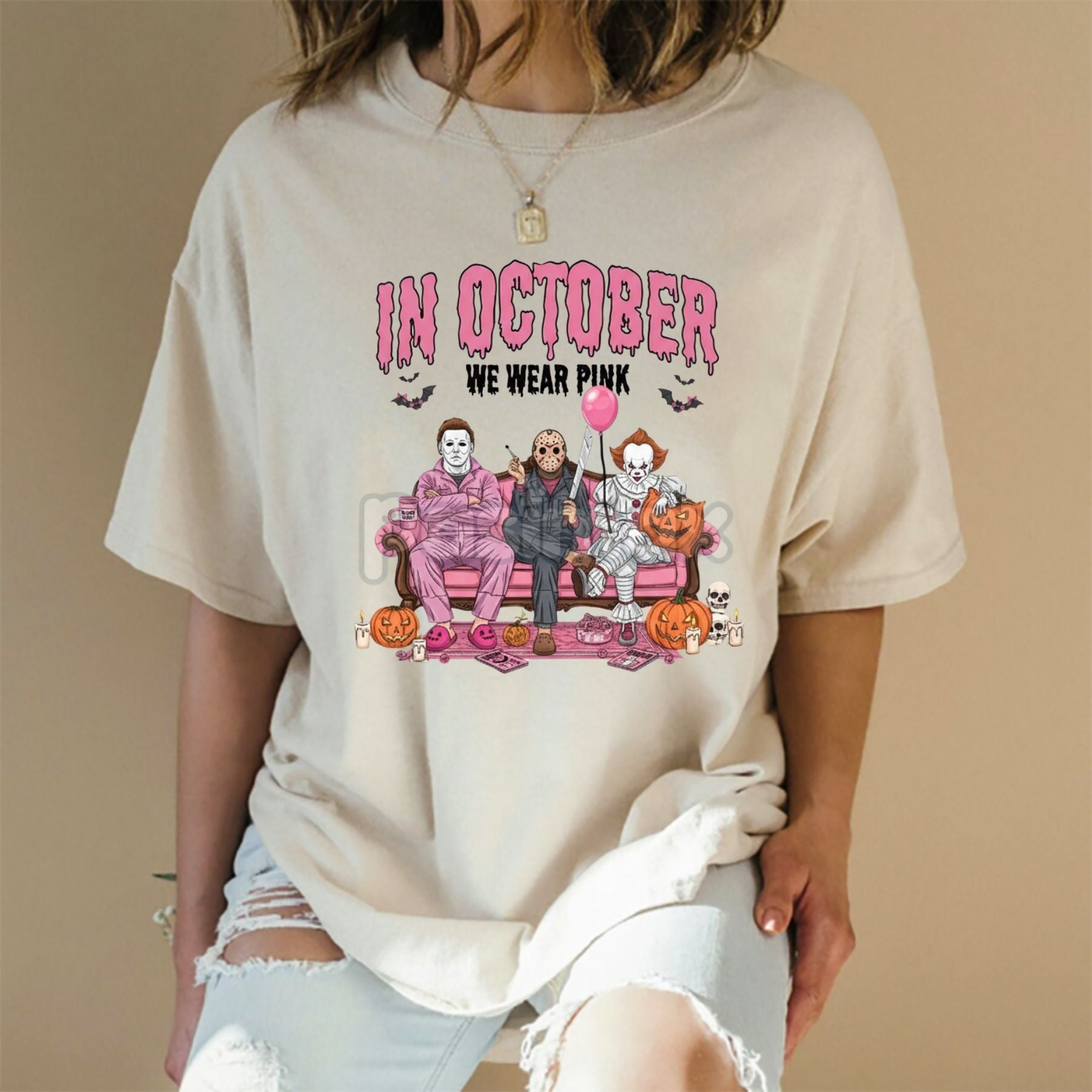 In October We Wear Pink Halloween Tee