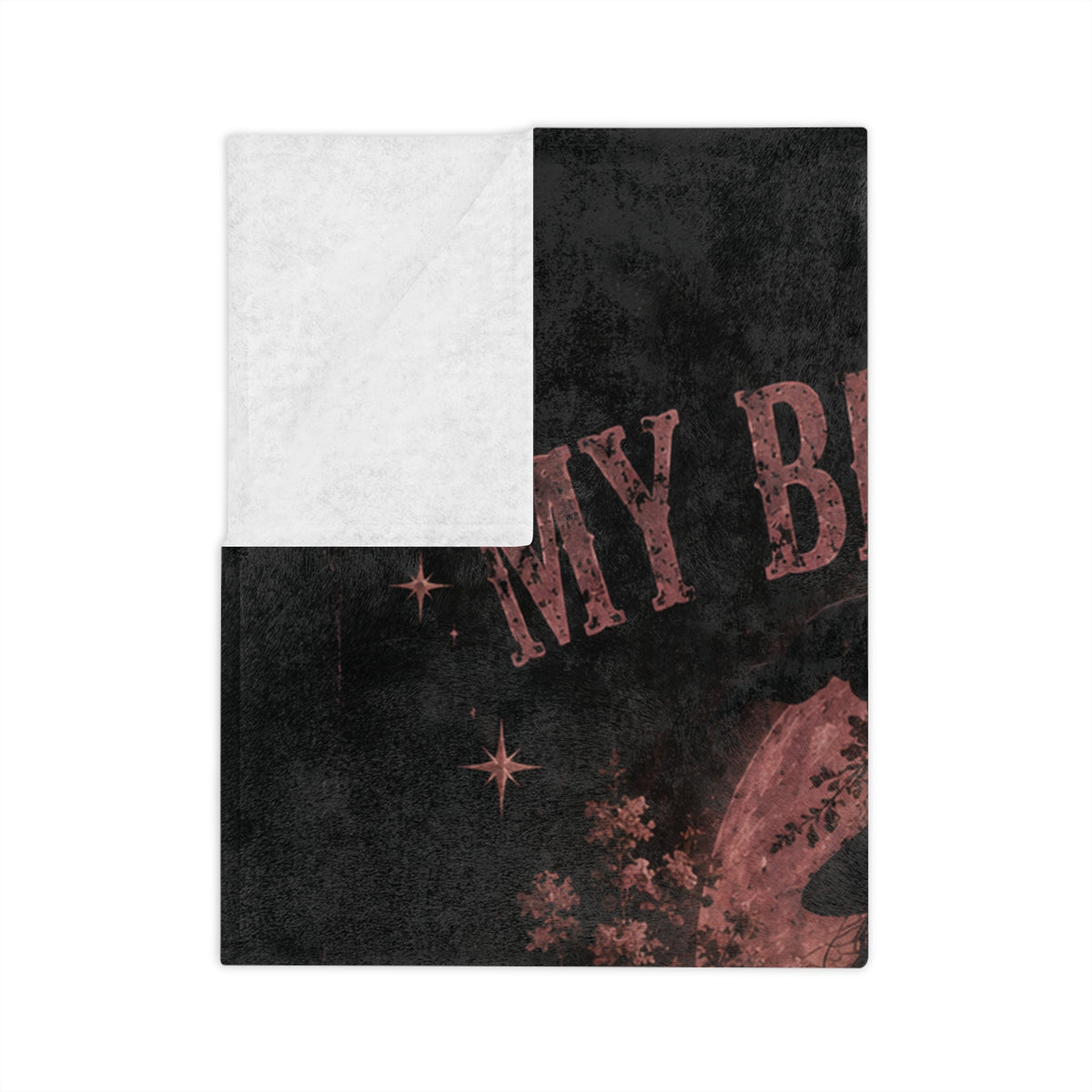 Custom Witchy Flamingo “My Broom Broke” Cozy Throw Blanket