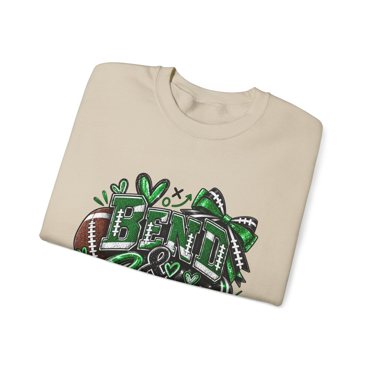 Crewneck Sweatshirt - Bend & Snap Cheerleader Football Design