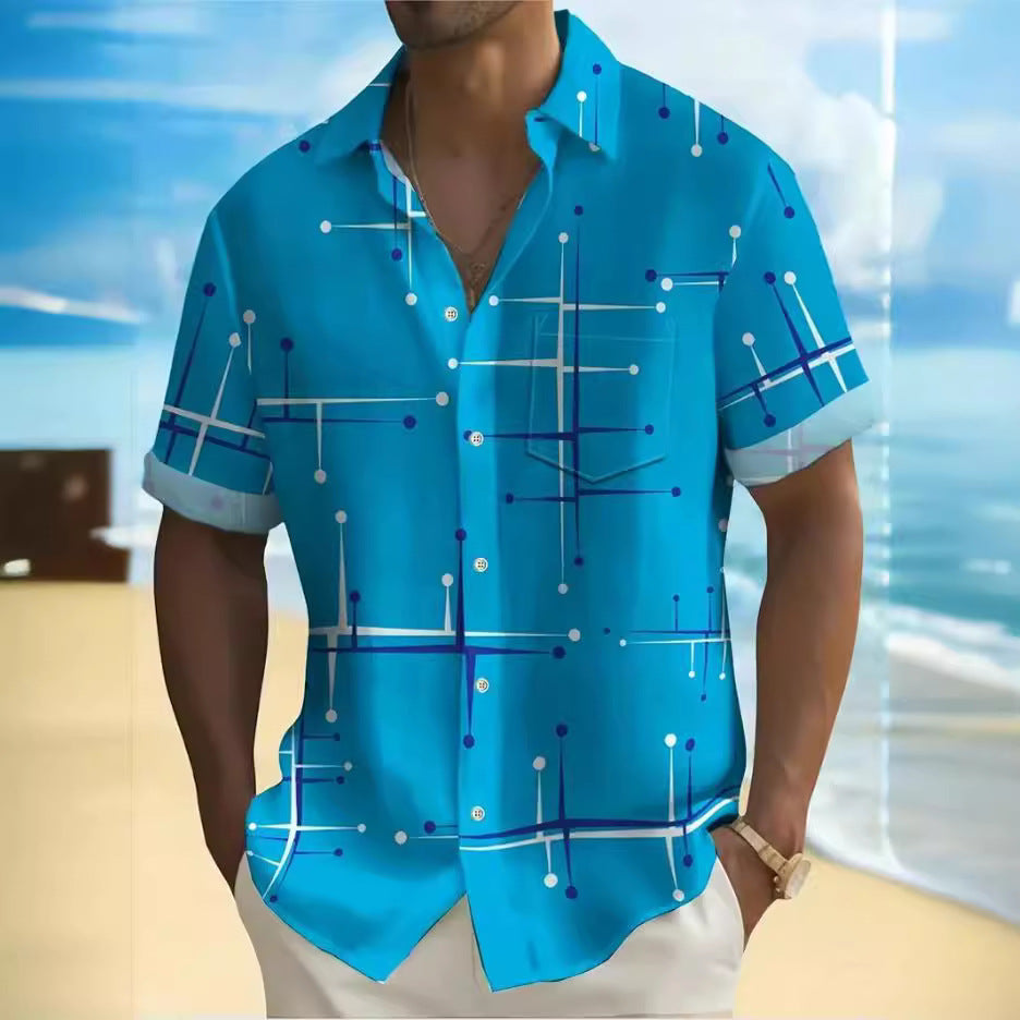 Coastal Breeze Printed Henley Shirt