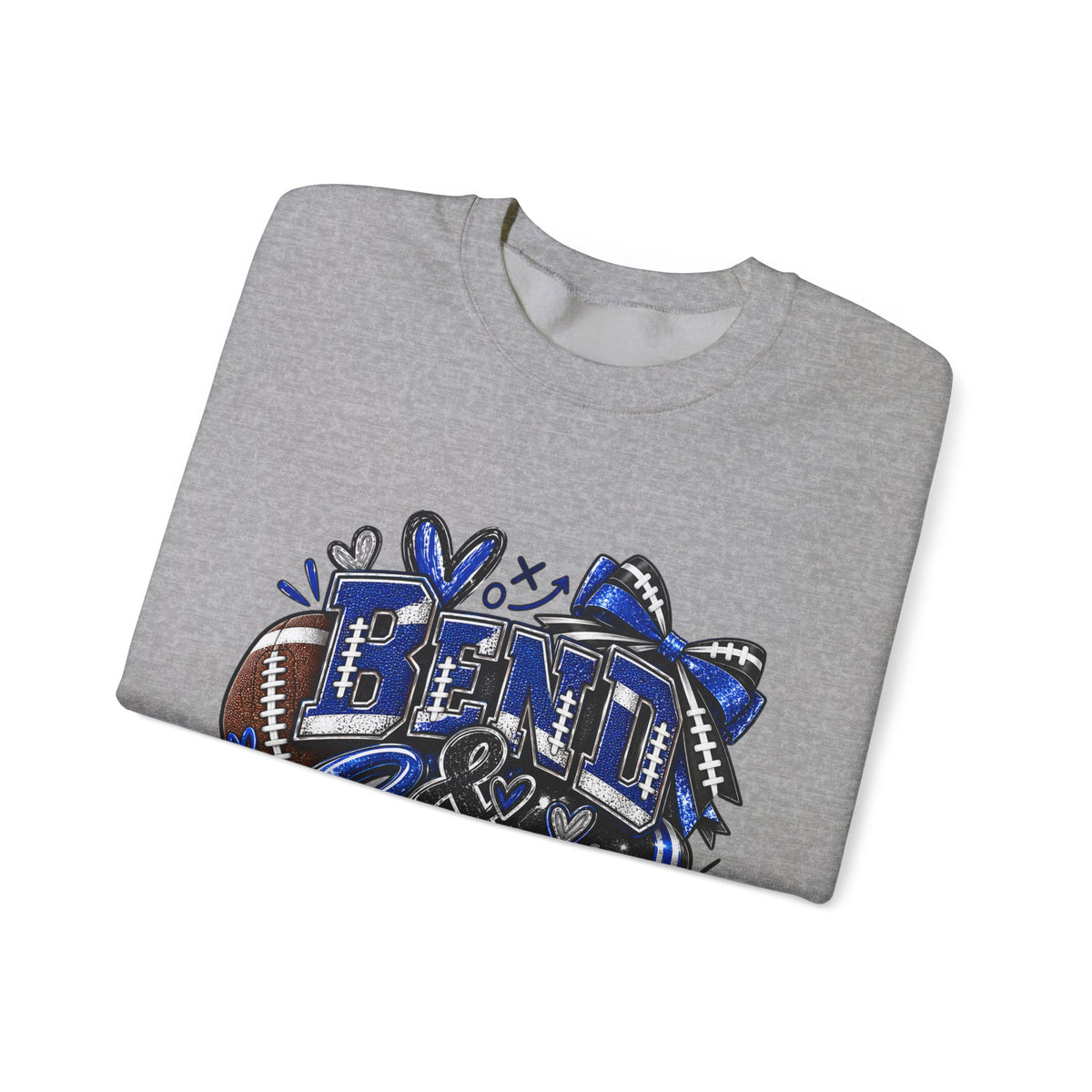Crewneck Sweatshirt «Bent & Snaps» Football Cheer Graphic – Blue Ribbon Spirit Pullover