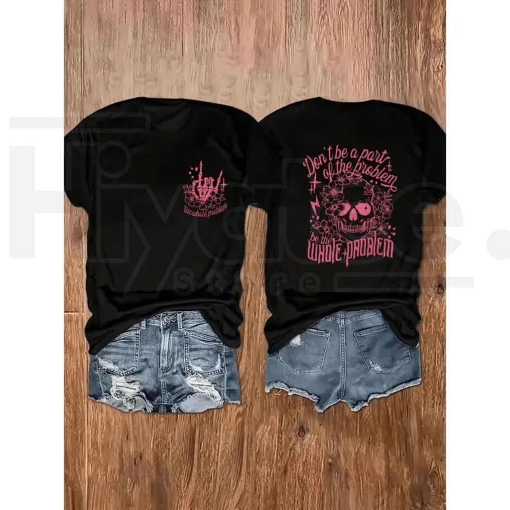 Gothic Skull Statement Tee Plus+