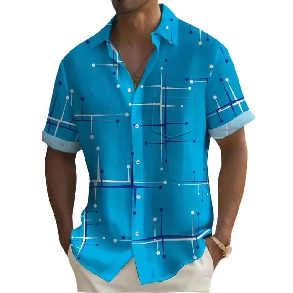 Coastal Breeze Printed Henley Shirt