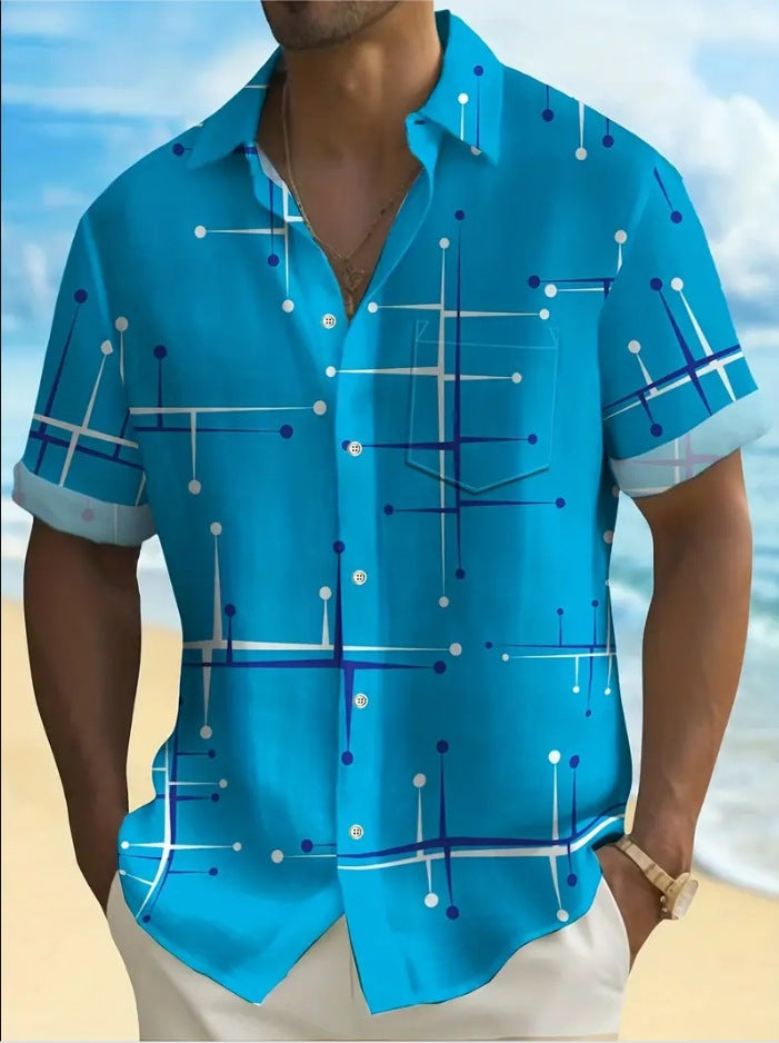 Coastal Breeze Printed Henley Shirt
